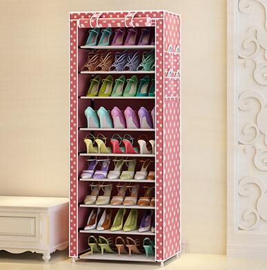 Actionclub Oxford Cloth Minimalist Multi-functional Dustproof Shoe Cabinet Shoes Racks 10 Layer 9 Grid Shoe Organizer Shelf