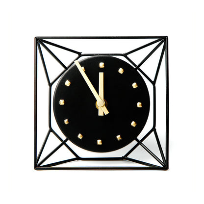 Wrought iron table clock retro European style table clock