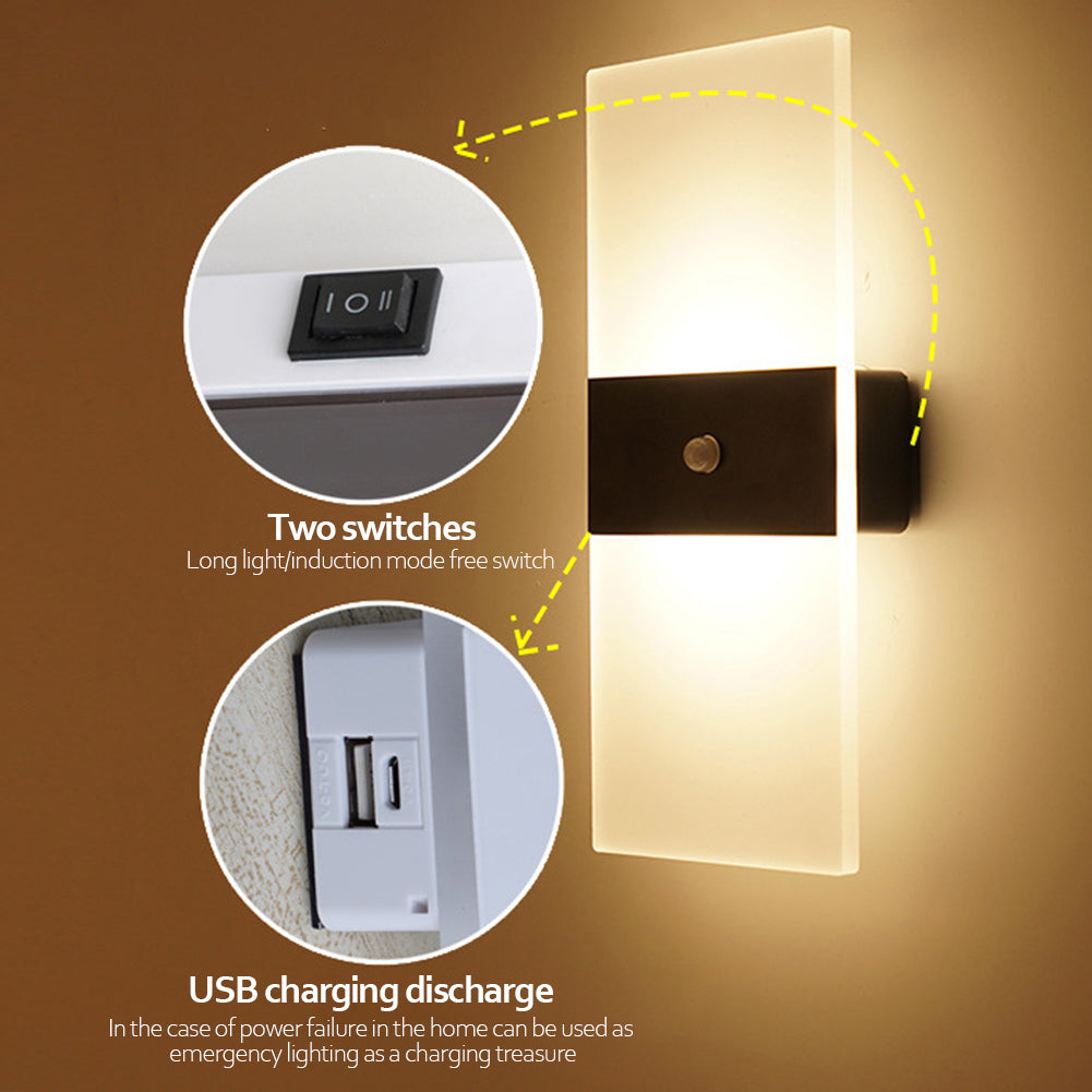 Indoor Sensing USB Charging Wall Lamp
